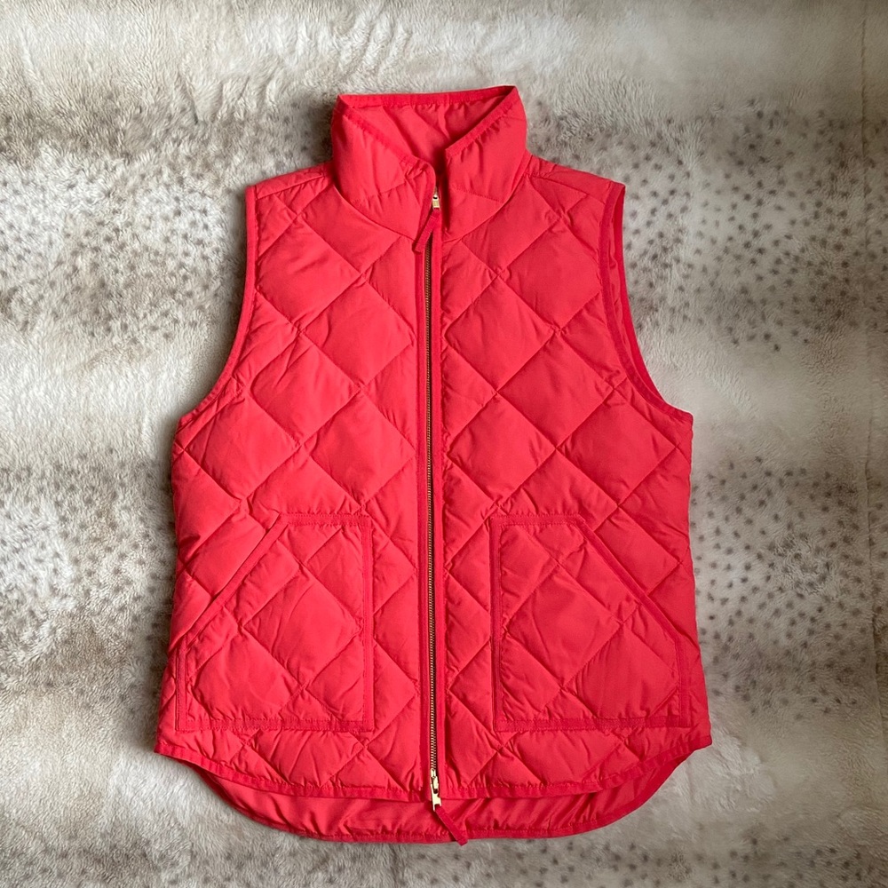 🍁🍁J. Crew Tomato Red/Coral Quilted Vest🍁🍁